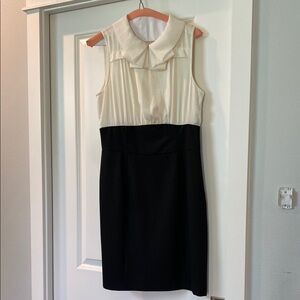 The Limited Cream and Black Sheath Dress with Peter Pan Collar